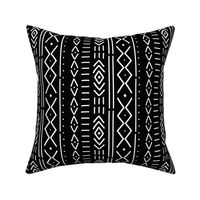 Modern Mudcloth Black on White - hand drawn mudcloth inspired wholecloth