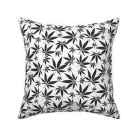 Cannabis leaves - dark grey on white