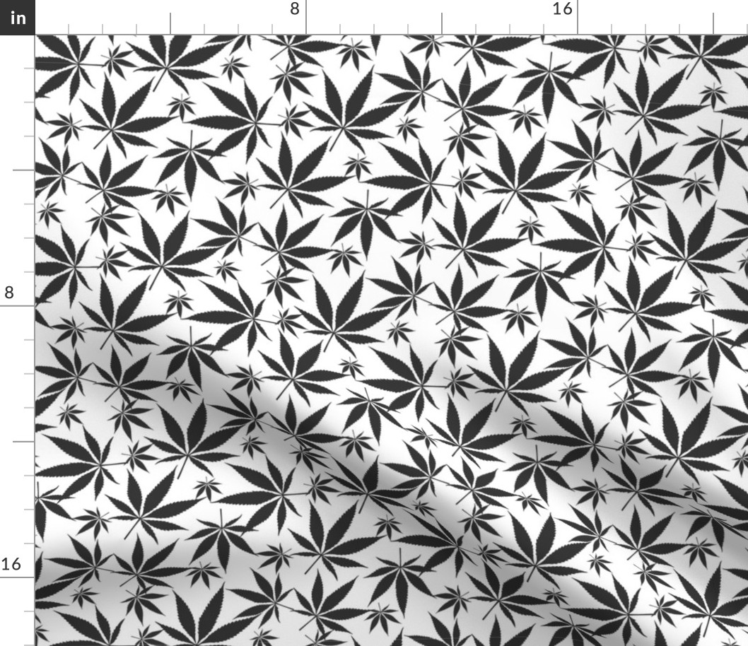 Cannabis leaves - dark grey on white