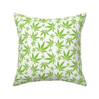 Cannabis leaves - avocado-green on white