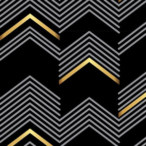 Black & Golden Chevron - Macro