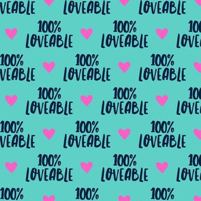 100% loveable - navy and teal - LAD19