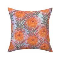 Pincushion Proteas on canvas (with grey) 24”