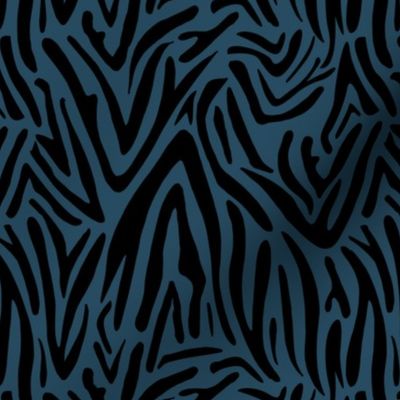 Minimal zebra wild life lovers abstract animal print monochrome trend night blue winter black