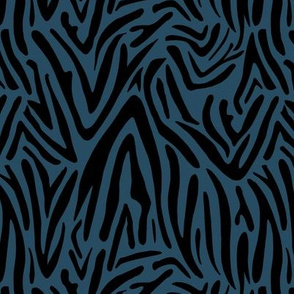 Minimal zebra wild life lovers abstract animal print monochrome trend night blue winter black