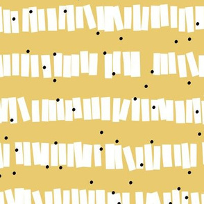 Minimal piñata paper confetti party abstract cut out stripes fall ochre yellow