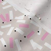 Minimal birthday paper confetti party abstract cut out stripes soft girls baby nursery pink beige
