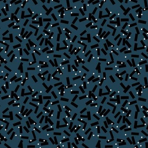 Minimal birthday paper confetti party abstract cut out stripes blue winter night snow blue SMALL