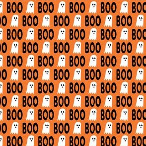 (1/2" scale) Boo - Ghost - Halloween fabric - orange - LAD19BS