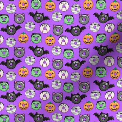 (3/4" scale) halloween donut medley - purple - monsters pumpkin frankenstein black cat Dracula  C19BS