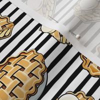 Apple Pie - Fall Dessert - black stripes - LAD19