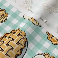 Apple Pie - Fall Dessert - mint plaid - LAD19