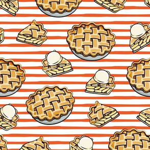 Apple Pie - Fall Dessert - orange stripes - LAD19