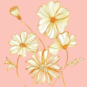 Line Flowers in Gold