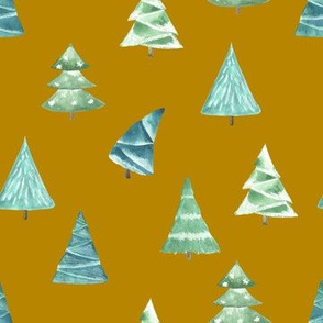 Christmas Pine Trees // Gold