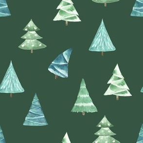 Christmas Pine Trees // Mineral Green