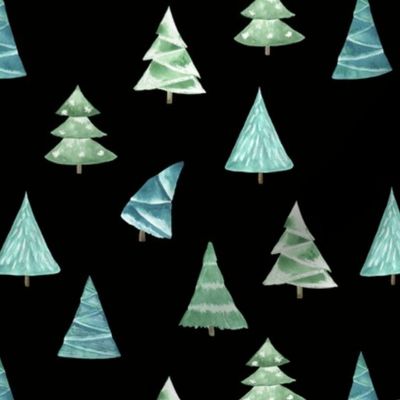 Christmas Pine Trees // Black