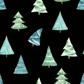 Christmas Pine Trees // Black