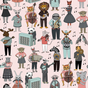 LARGE - Musical Animal Alphabet - Pink