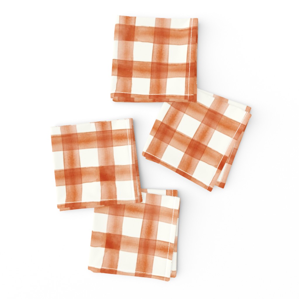 Pumpkin Spice watercolor plaid - fall - thanksgiving  - LAD19