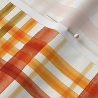 Fall Plaid - Watercolor - thanksgiving - orange & rust - LAD19