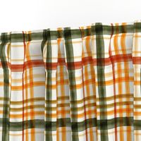 Fall Plaid - Watercolor - thanksgiving - orange & green - LAD19