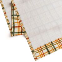 Fall Plaid - Watercolor - thanksgiving - orange & green - LAD19