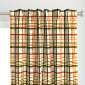 Fall Plaid - Watercolor - thanksgiving - orange & green - LAD19