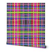 Hand-drawn abstract tartan #2 - black, large