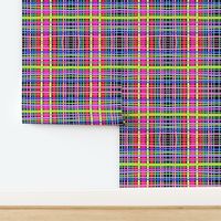 Hand-drawn abstract tartan #2 - black, large