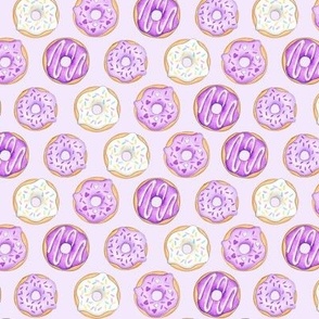 Iced Donuts Purple on pale purple - small scale