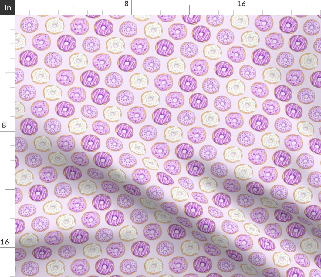 Iced Donuts Purple on pale purple - small scale