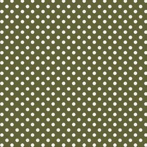 Olive Green Pindot Polka Dot 