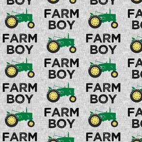 Farm Boy - Tractor green on grey - LAD19