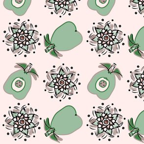 pear and medallions blush_pear green