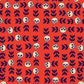 Skulls On Red