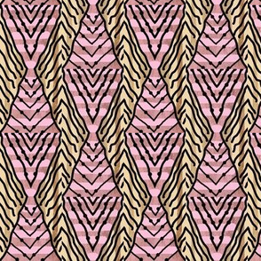 Touch Tomorrow / Mod abstract diamond stripe / Pink and Brown  