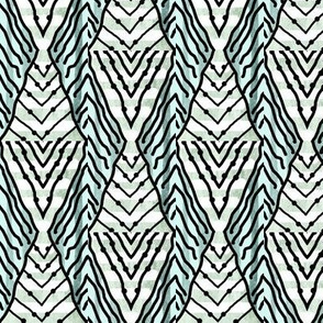 Touch Tomorrow / Mod abstract diamond stripe /Sea Green / Pale Aqua Blue  