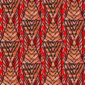 Touch Tomorrow / Mod abstract diamond stripe / Orange-Red  