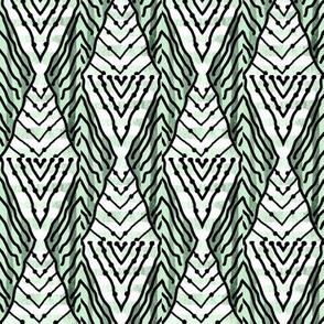Touch Tomorrow / Mod abstract diamond stripe /Soft greens