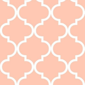 Moroccan Tile in blush pink and white