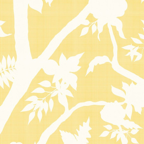 Custom Yellow Peony Branch Silhouette for Katy 