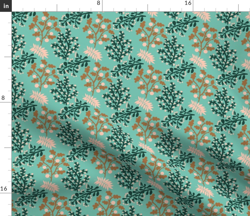 Rose forest teal small