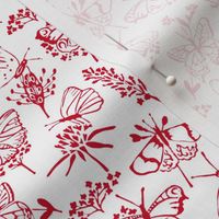 Linoprint butterfly swarm