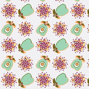 pear and medallions lt gray white_orange,green