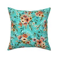 Daphnie Floral Garden - Teal