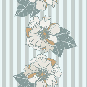 vintage floral on stripes by rysunki_malunki