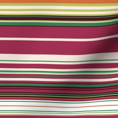 Colorful stripes |  19 – dark green , orange, bordeaux 