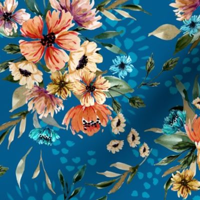 Daphnie Floral Garden - Blue V2