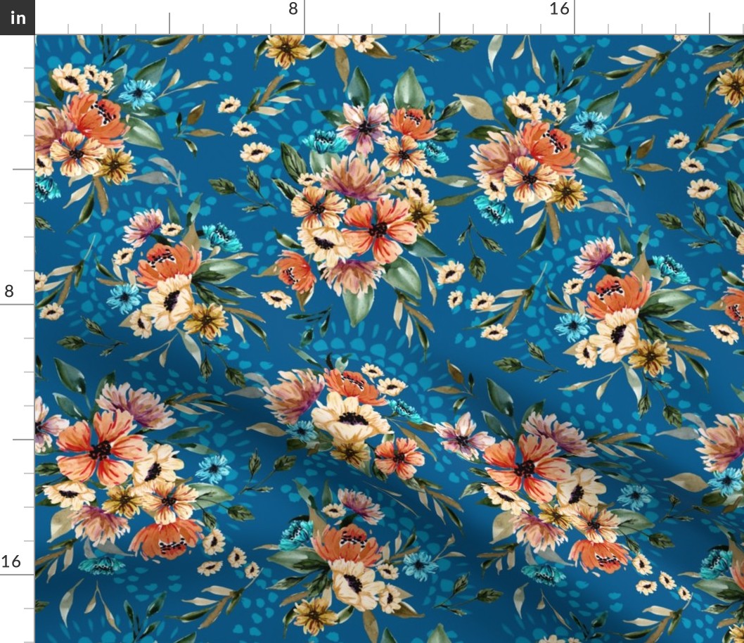 Daphnie Floral Garden - Blue V2